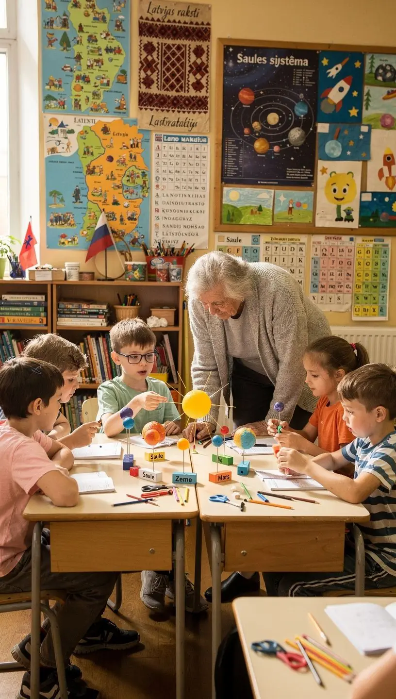 Ģimene kopā pie dabas, baudot brīvdienu mieru un komfortu.